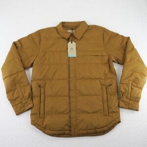 prAna Down Pinchot Shirt Jacket Puffer Mens Large Walnut Brown Retail $229